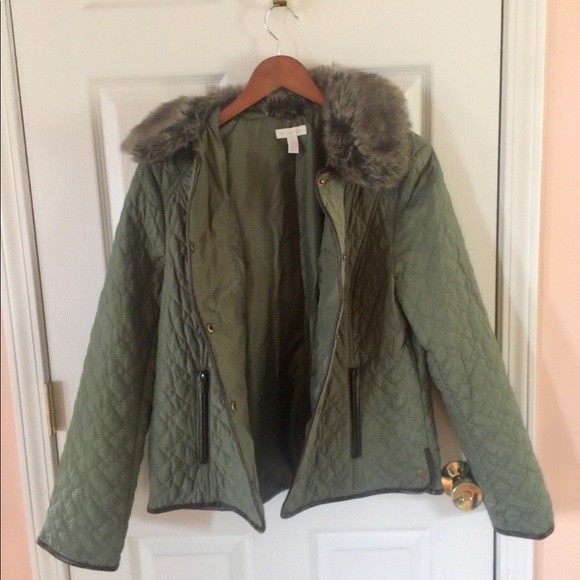 Charter Club Quilted Jacket w/ Faux Fur Collar - Picture 4 of 9